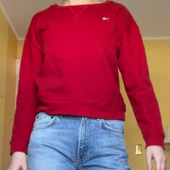 Red Tommy Hilfiger Sweatshirt- Perfect Condition - Picture 5 of 6